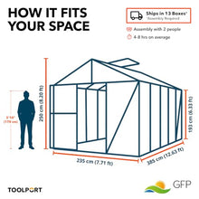 GFP Diamas 23 7.7x12.6 ft Walk in Greenhouse Aluminum