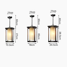 ERKANZHI Ip54 Adjustable Outdoor Aluminum Light Porch Glass Lantern Lighting Fixture Metal Glass Patio Hanging Lamp Waterproof Porch Vineyard E27 Edison Lighting Device