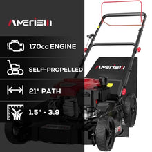 AMERISUN Self Propelled Gas Lawn Mower, 21" with 170cc 4-Cycle OHV Engine 3-in-1 RWD Self-Propelled Lawn Mower (AV8621S1)