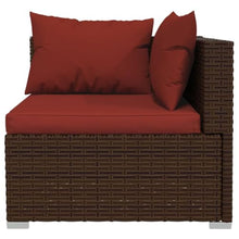 LDEWOAMEG 12 Piece Patio Lounge Set with Cushions Brown Poly Rattan