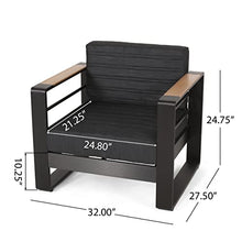 Christopher Knight Home Ostrander Outdoor Conversation Set Black Natural Dark Gray