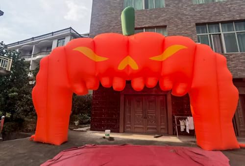 33ft Halloween Inflatable Giant Pumpkin Archway for Outdoor Decoration, Blow Up Inflatable Pumpkin Yard Halloween Decorations Outdoor