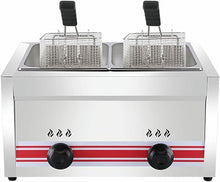 10/20/30L Large Capacity Gas Fryer, Stainless Steel LPG Fryer For Home And Commercial, Adjustable Firepower, With Baskets And Lids, For Chips Donuts Fish, Easy Clea
