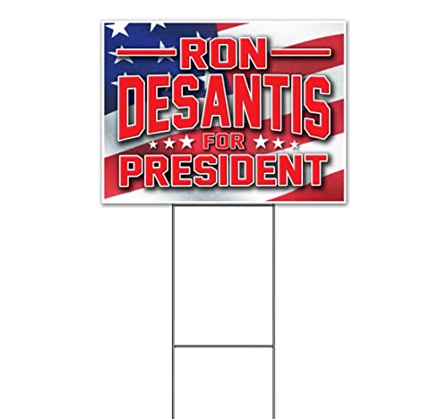 Ron Desantis for President (18" x 24") Yard Sign, Quantity Discounts, Multi-Packs, Includes Metal Step Stake, Bandit, New, Advertising, USA | Florida, Election, Political, Republican