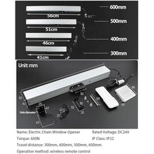 MDYHY Automatic Window Opener Stroke(300-1000mm), Electric Window Opener Actuator- 24V, with Wall Switch + Remote Control, Double Chain Design, Low Noise, for Casement Windows,600mm