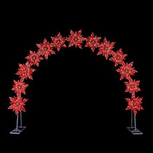 Mr. Christmas 8.5 ft. Illuminated Poinsettia Arch with Warm White LED Lights, Outdoor Christmas Archway Decoration, Holiday Display