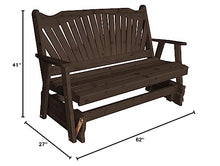 Furniture Barn USA Cedar 5' Fanback Glider Walnut Stain