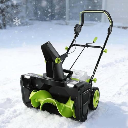 CUTANGELAR 3500W Cordless Snow Blower, 40V Electric Snow Shovel, Clears A 20-inch Wide Path with 25-Foot Throwing Distance. Includes Dual LED Headlights and Batteries, for Residential Driveways.