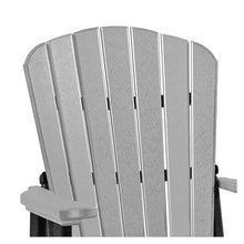 Outdoor Escape Gray Balcony Glider, Light Gray Black, Elevated Seating, Heavy Duty Polyethylene, Tall Outdoor Chair, Weather Resistant