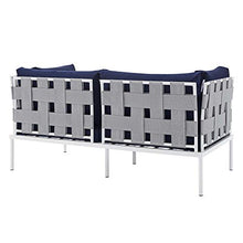 Modway Harmony Sunbrella® Outdoor Patio Aluminum Loveseat in Gray Navy