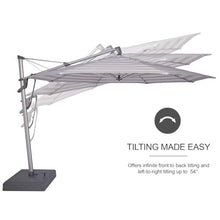 Treasure Garden AKZ PLUS Cantilever Umbrella 13' Obravia Boulder Canopy and Black Frame with Stationary Base