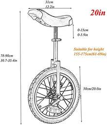 JINCAN 20" Beginner Unicycle with Non-Slip Tires and Steel Frame