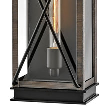 Hinkley Montecito Medium Outdoor Wall Mount Lantern, Black & Driftwood Gray