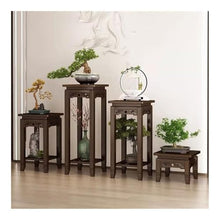 LUYOUBOZHU Vase Stand Balcony Living Room Antique Planter Stand, Bamboo Bonsai Green Plant Arrangement Rack(Large)