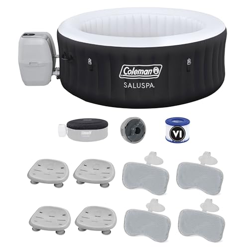 Bestway Coleman Miami AirJet Inflatable Hot Tub with EnergySense Cover Orange