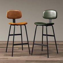 DINBOZ26X Counter Stools Dark Green Backrest High Stool Iron Restaurant Bar High Chair Gold Chair Legs Bar Stools