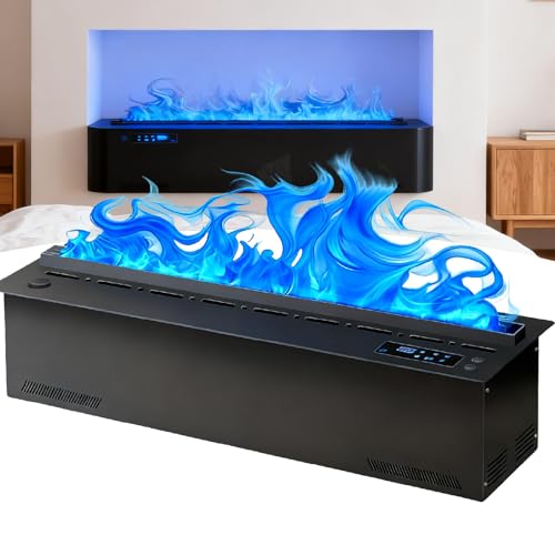 Sushangmao Water Vapor Fireplace/3d Water Vapor Decorative Fireplace - with 9 Flame Colors, 5-Level Mist/Brightness Adjustment,One-Button Drainage and Water Filling, with Remote Control 150cm