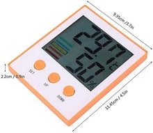 Yuidaaavzz Hygrometer, LCD Digital Temperature Huty Meter Backlight Home Indoor Electronic Hygrometer Thermometer Weather Station (Color : Orange) (Black)