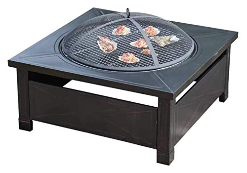 Fire Pits Outdoor Wood Burning Metal Square Firepit Patio Stove Wood Burning Grill Fire Pit Bowl