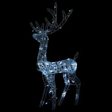 3 Pcs Acrylic Reindeer Christmas Decorations Set, 47.2" Large Lighted Deer for Yard Lawn Garden, 140 LED Cool White Lights, 8 Modes, Waterproof Outdoor Holiday Decor