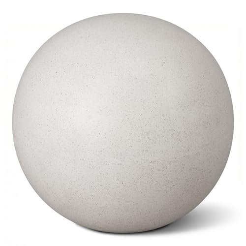 Emissary Terrazzo Gazing Ball 24 in. Matte White Outdoor Garden Sphere