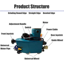 Qiokoith 800w Electric Small Glass Edging Machine Portable Glass Edger Straight Round Bevel Edge Grinder Polish Edge Machine for Acrylic Marble Ceramic