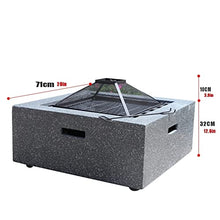Outdoor Fire Pit Garden Wood-Burning Fire Pit Grill Table Set, Outdoor d Patio Fireplace Fire Bowl, with Sparkle Screen Cover and Poker