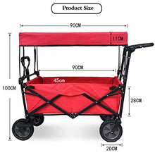 MNSSRN Foldable Metal Trolley Cart, Portable Shopping Cart, Large Flux Supermarket Picnic, Outdoor Fishing with A Roof, Stable Four-Wheel Trailer,G
