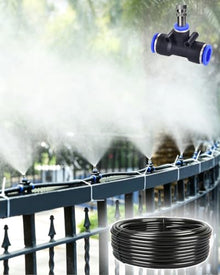 Oracra Site Fence Irrigation Sprinkler System with Hose & Nozzle, Hanging Drip Irrigation Cooling Kit for Duck Farms/Pig, Portable Garden Watering Sprayer