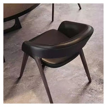OUTIFUOSSR Italian Minimalist Leather Dining Chair, mid-Century Modern Wabi-sabi ash Wood Designer, Luxury Home Office Meeting(Genuine Leather Ash)