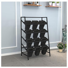 Flower Stand Outdoor - Moving Metal Plant Stand with Wheels, Plant Stand Indoor, Multi-Layer Flower Display Stand, Garden Plants Cart with 20pcs Plastic Buckets for Fresh Flower