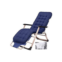IIPOSAQQ Outdoor Zero Recliner Chair Adjustable Chaise Lounge Chair for Garden Patio Beach Porch Swimming Poolside Supports 200kg with Cushions (Color : Blue)