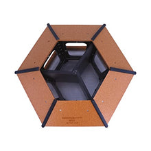 AmishToyBox.com Gazebo Bird Feeder - Deluxe Triple Compartment Post-Mount Large Bird Feeder - Made in the USA with Poly Lumber (Cedar and Black)