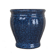 Flower Pot Round Ceramic Planter Pots - Garden Blue Porcelain Decorative Flower Pots Large Indoor Plant Container with Drainage Hole for Bonsai Plants Flower House Plants, Succulents, Flowers (Size :