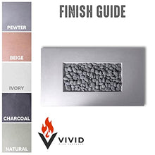 Vivid Heat - 60" Premium “Mesa 2" Concrete Fire Bowl - Heavy Cement Rectangle Natural Gas Fire Pit - Square Outdoor Fire Table with Key Valve GFRC (48” L x 32” W x 16” H) (Charcoal Black)