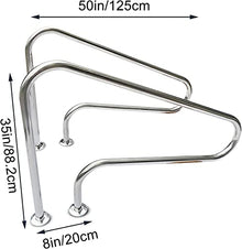 MSHOSAC Sturdy Pool Safety Handrails Pool Rail Pool Railing Handrail Swimming Pool Hand Rails 2 PCS,Premium 304 Stainless Steel Pool Safety Handrails for Inground Pool Entry - Easy Mount