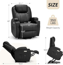 KTYUERGHK Power Lift Recliner with USB Ports and Cup Holders for Elderly