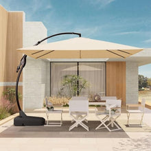 OROTLECT 10'x10' Sunbrella Offset Umbrella With Base Outdoor Square Aluminum Cantilever Umbrella Shade With Easy Tilt Adjustment