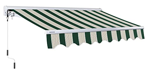 ADVANING Luxury Series Manual Retractable Awning, 8'x6', Garden Green