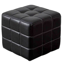 MLLXUXANCC Outdoor Footstool for Patio Footstool Solid Wood Shoe Changing Stool Square Ottoman with Storage for Bedroom and Hallway Linens Fabric Shoes Stool (Black 40 * 40 * 40CM)