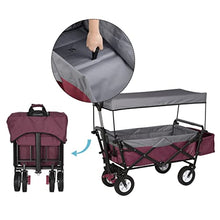 JSEIAJB Folding Garden Trolley Cart with Roof Wheels Brake Transport Metal Steel Trolley for Sun Protection Garden Camping