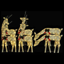 KFPOERTFGD 6 Pcs Lighted Christmas Reindeer Set, Gold Mesh LED Deer Decorations for Indoor Outdoor Holiday Yard Lawn Decor, Warm White Lights with 8 Lighting Effects