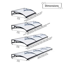 WQPMRMG Patio Porch Canopy - 80x400 cm Waterproof Roof Cover for Entrance Door, Arched Structure with Gutter Design for Quick Drainage, Outdoor Shelter Awning.