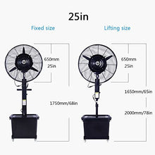 ZTKECO 110V Misting Fan Moving Oscillating Spray Fans with 42L Water Tank, Outdoor Misting Fanfor a Cool Patio Breeze, 25/29in Premium Cooling Fan, 3 Speeds(25in,Fixed)