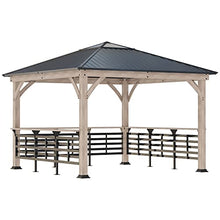 Outsunny 11' x 11' Hardtop Gazebo with Metal & Acrylic Roof, Wood Frame, Bark Brown