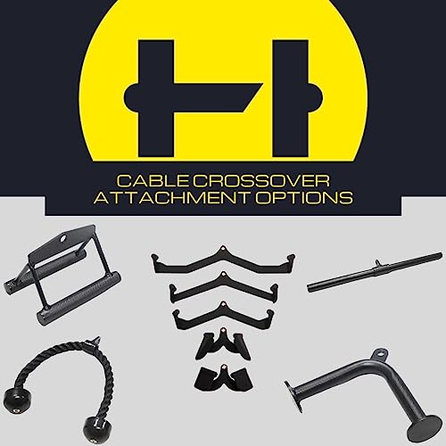 HulkFit Cable Crossover Weightlifting Pulley System Yellow