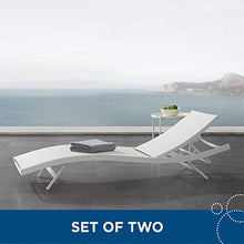 America Luxury - Outdoor Lounge Chair Chaise Set of 2 Aluminum Metal White