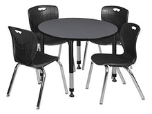 Regency Height Adjustable Classroom Table Set with 18" Andy Chairs Grey/Black