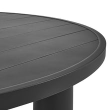 Modway Nautica 60 Inch Round Metal Outdoor Patio Dining Table in Graphite – Weather-Resistant Outdoor Dining Table for Patio, Balcony, and Garden – Modern Outdoor Dining Table for 4 People