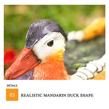 Mandarin Duck Statue Garden Animal Lamp Resin Figurines Light Ornament Waterproof for Patio Lawn Yard Porch Outdoor Decoration Gift